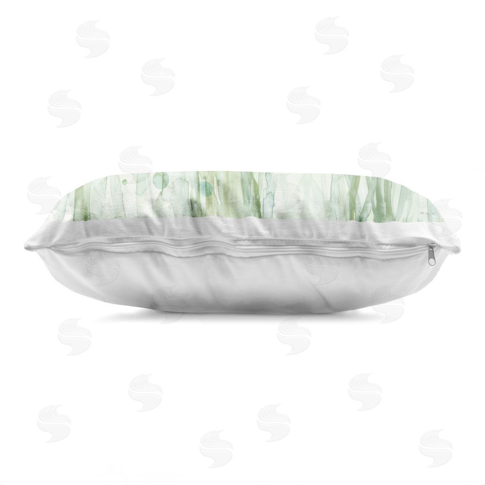 Stellar Design Studio Rainbow Trout Among Reeds Indoor Plush Polyester Lumbar Pillow Zipper Detail