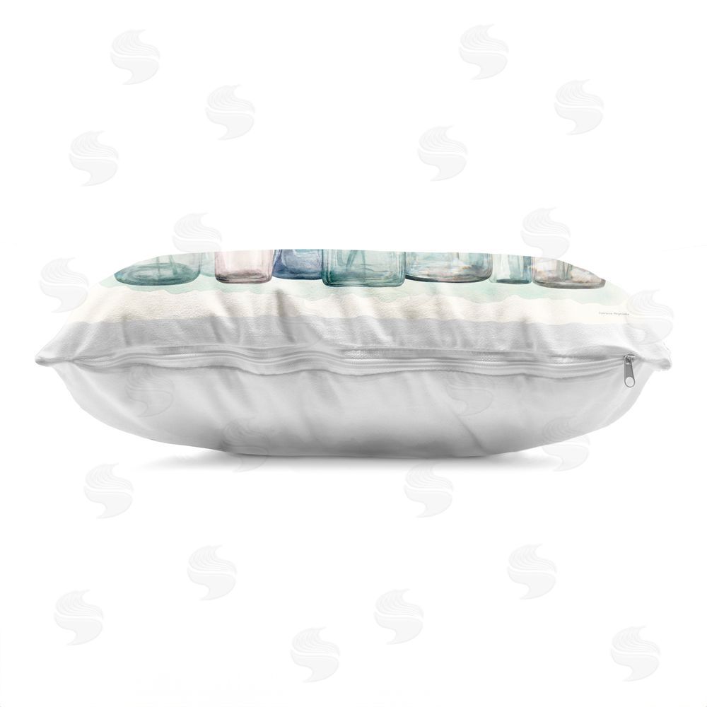 Svetlana Aleynikova Iris Bouquet in Vintage Bottles Indoor Plush Polyester Lumbar Pillow Zipper Detail