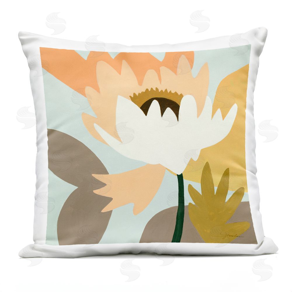 Liz Jardine Contemporary Pastel Petal Bloom Outdoor Quick-Dry Polyester Square Throw Pillow