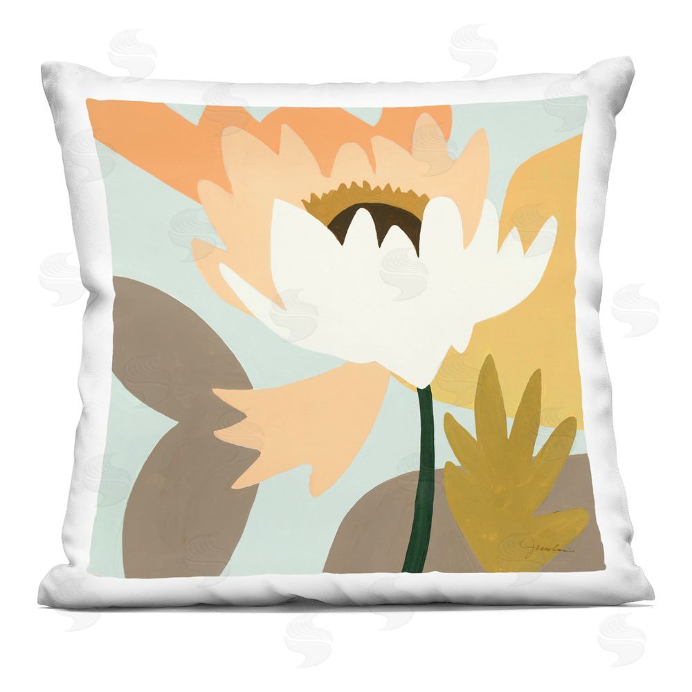 Liz Jardine Contemporary Pastel Petal Bloom Indoor Plush Polyester Square Throw Pillow