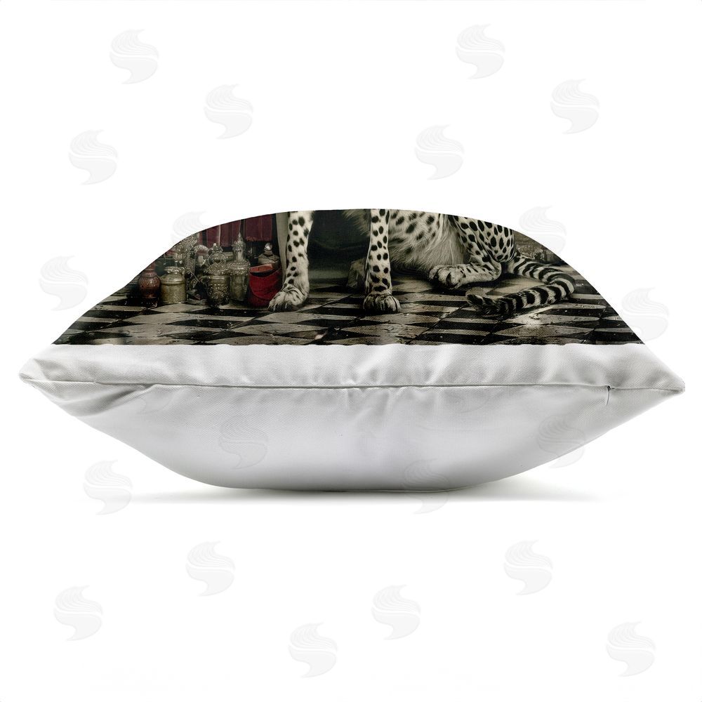 Annabelle Hall The Silent Dominion Menagerie Outdoor Quick-Dry Polyester Square Throw Pillow Zipper Detail