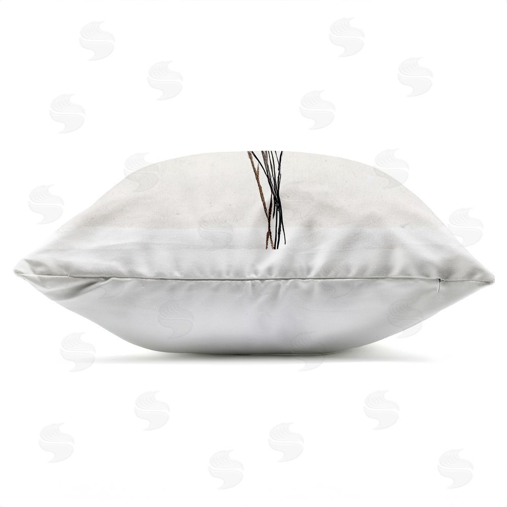 Annabelle Hall Pleasures Reclaimed Bundle of Sprigs Outdoor Quick-Dry Polyester Square Throw Pillow Zipper Detail