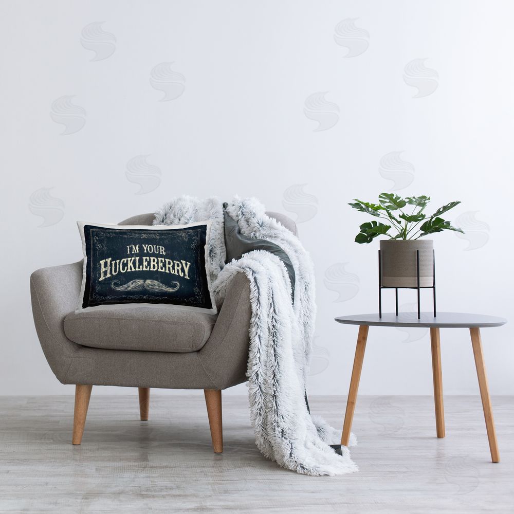 Arlington Prints I'm Your Huckleberry Printed Lumbar Throw Pillow on Seat