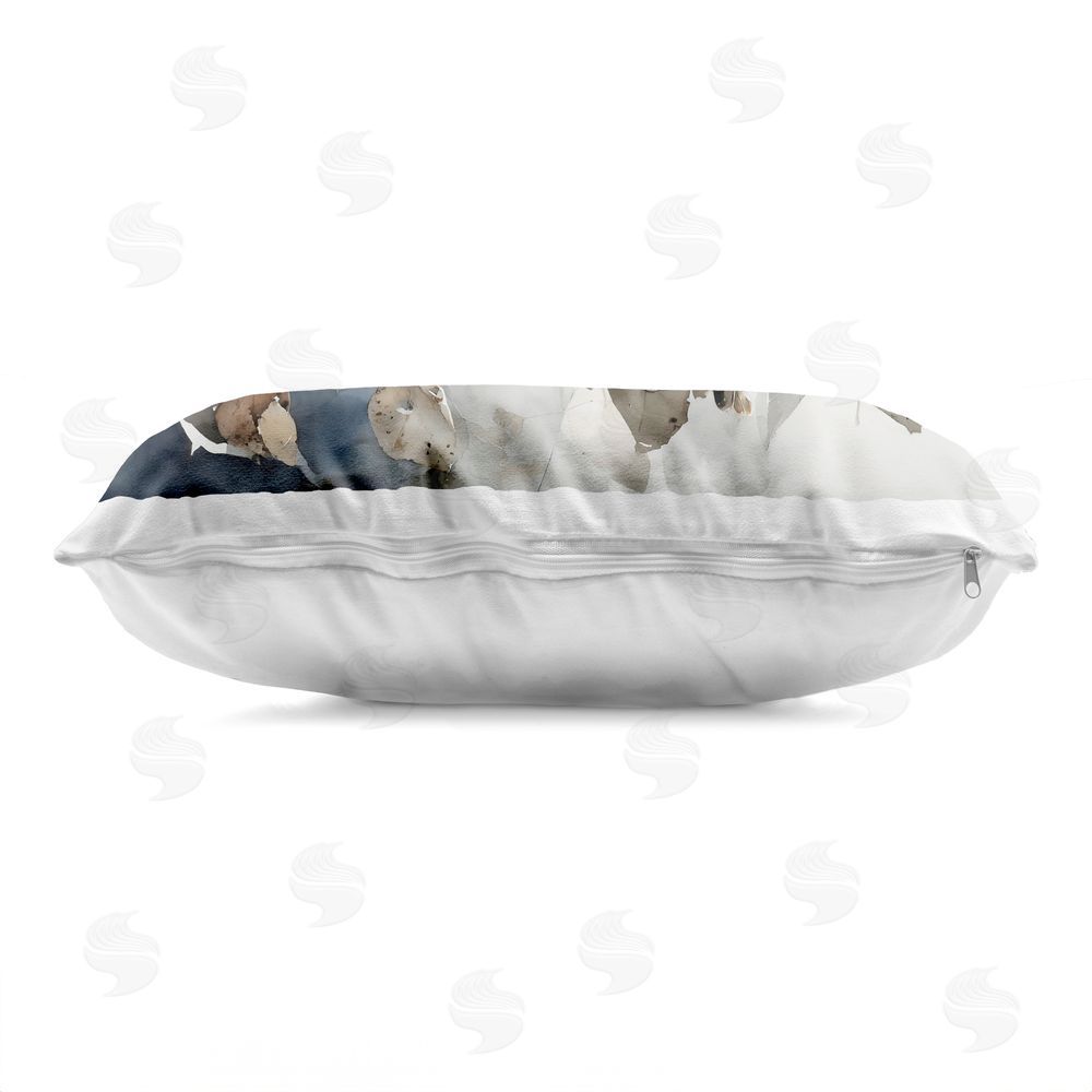Franklyn Gregory Hoot Owl on Autumn Branch Printed Lumbar Throw Pillow Side View with Zipper Detail