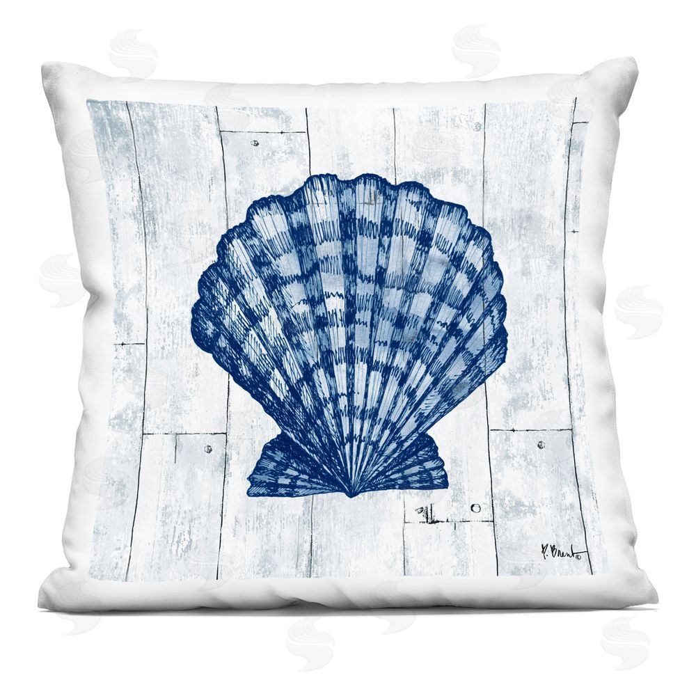 Paul Brent Coastal Timberland Scallop Square Printed Throw Pillow