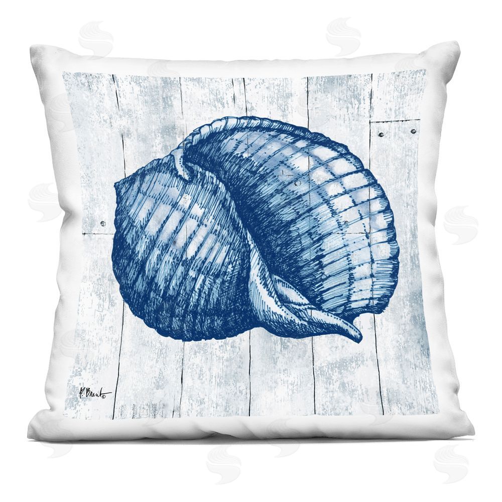 Paul Brent Coastal Timberland Shell Square Printed Throw Pillow