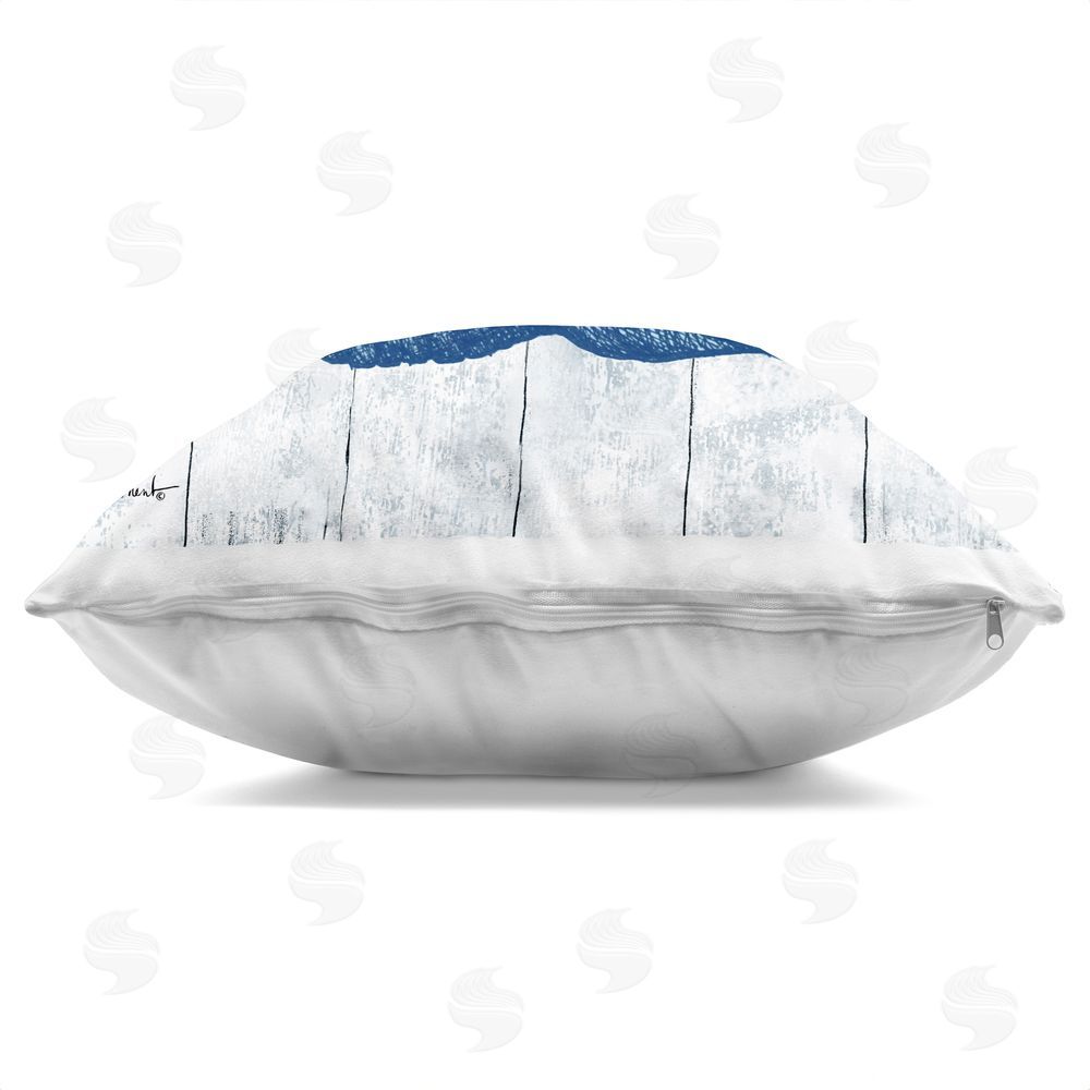 Paul Brent Coastal Timberland Shell Square Printed Throw Pillow Side View with Zipper Detail