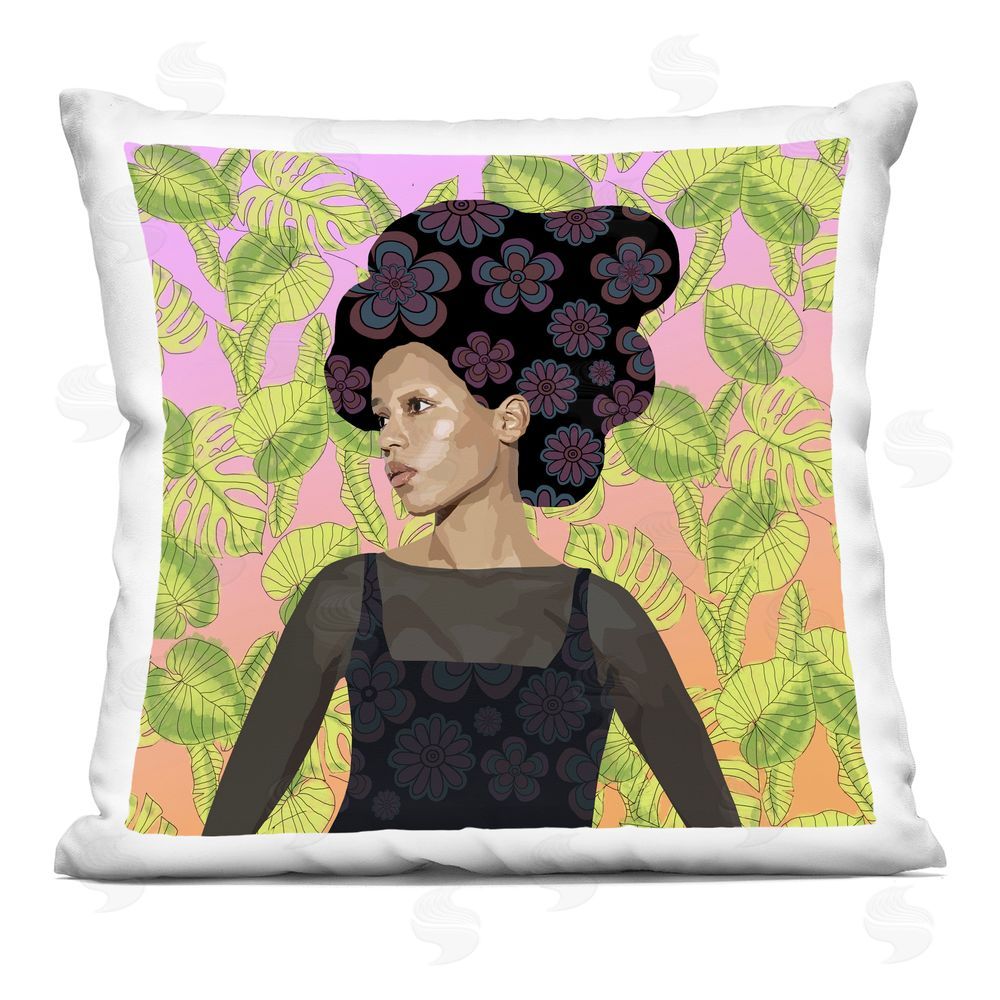 Lynnda Rakos Whispers Of Bloom Indoor Plush Polyester Square Throw Pillow