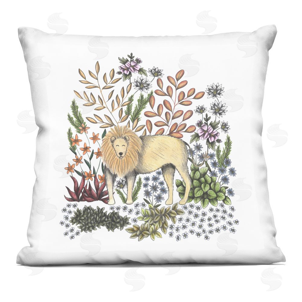 Cecilia Battaini Jungle Wildlife Lion Square Printed Throw Pillow