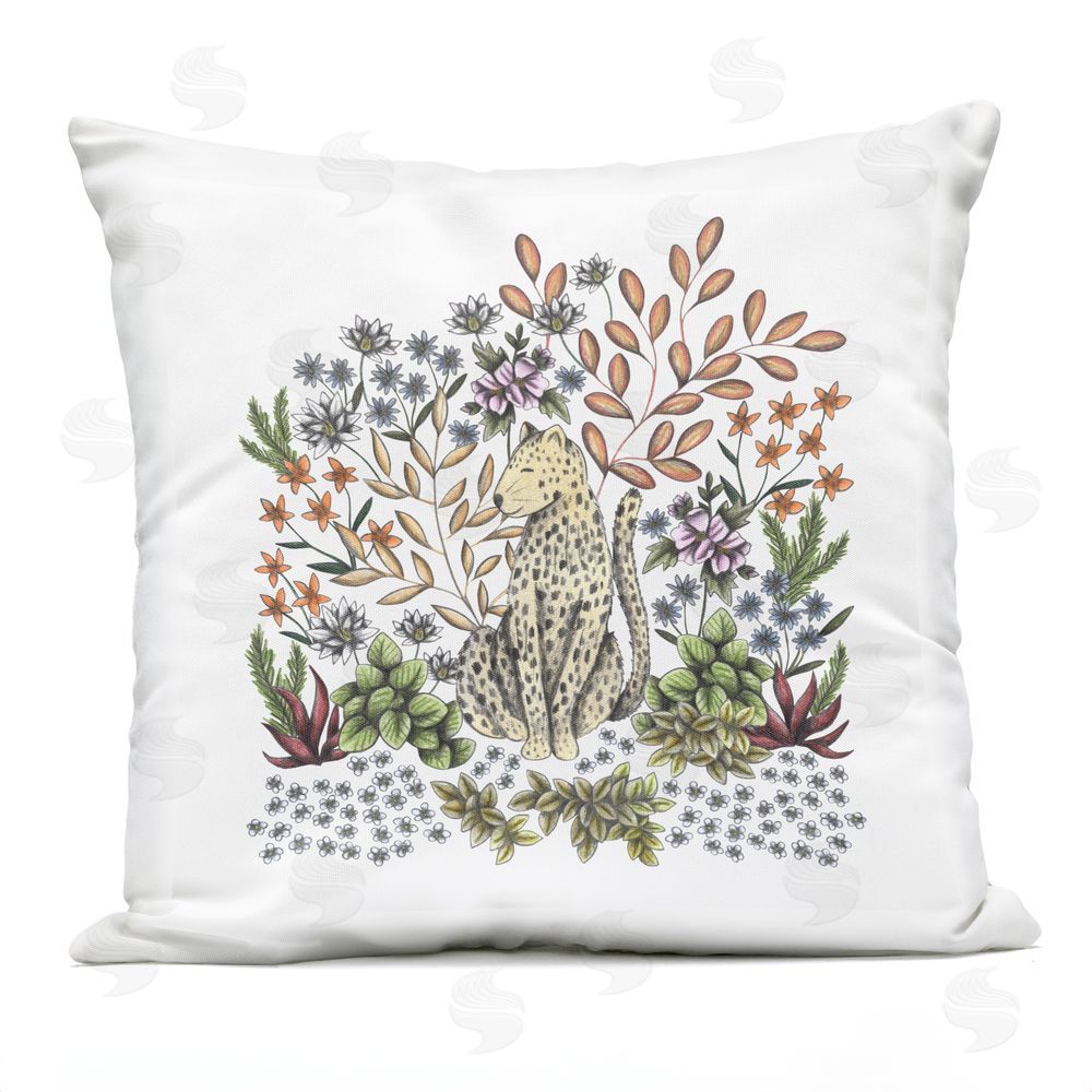 Cecilia Battaini Jungle Wildlife Leopard Outdoor Square Printed Throw Pillow