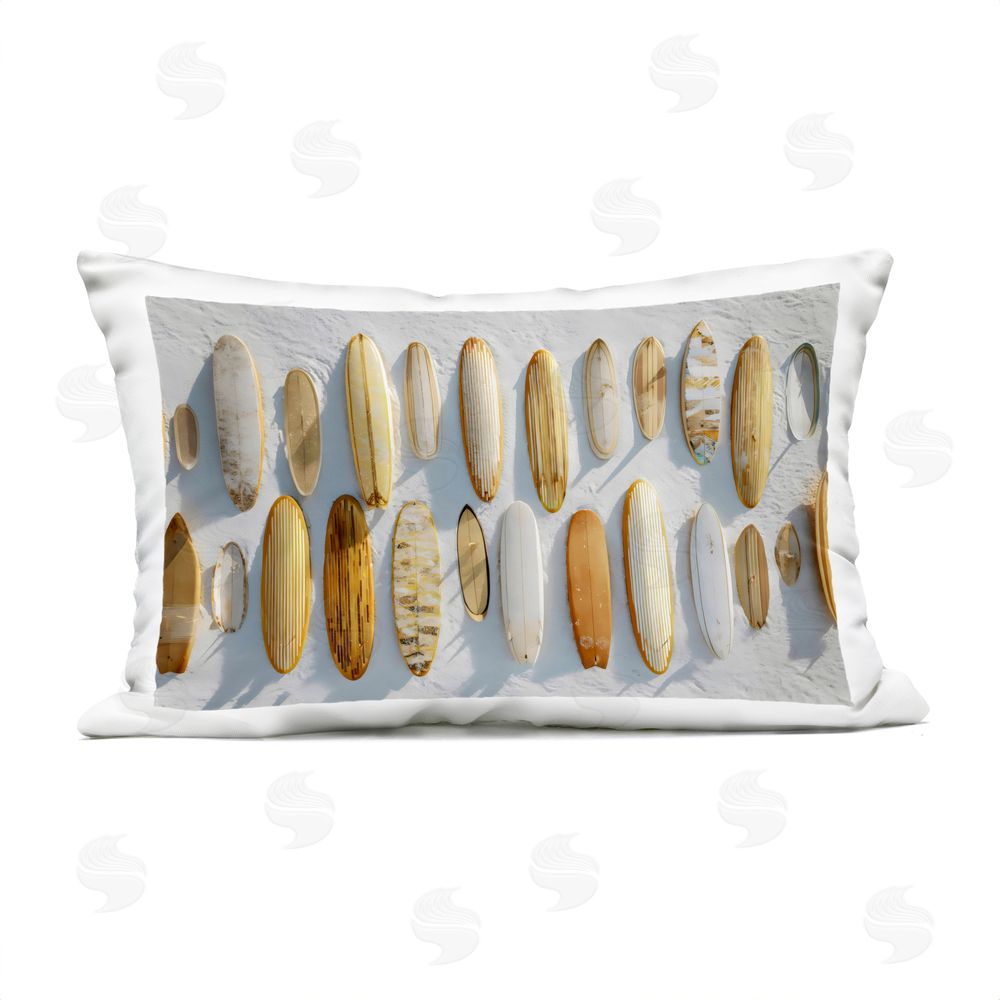 Franklyn Gregory Vintage Surfboard Collection Outdoor Printed Lumbar Throw Pillow