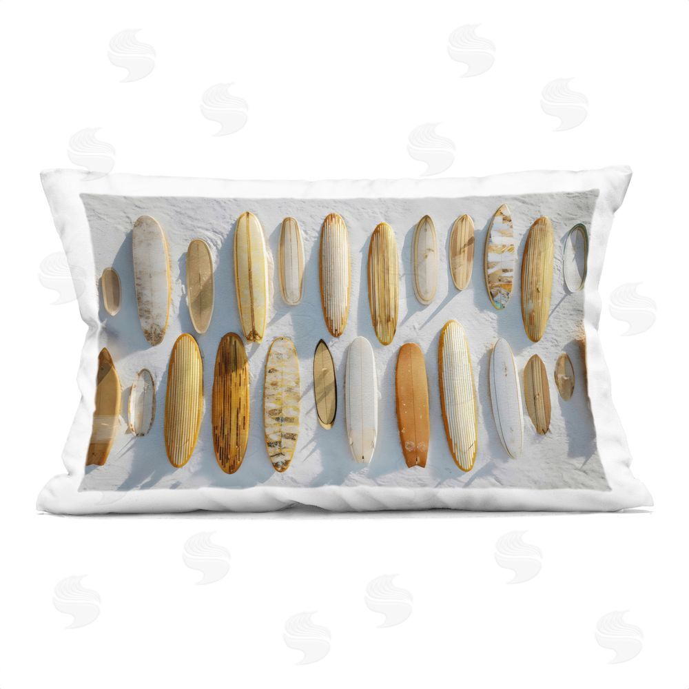 Franklyn Gregory Vintage Surfboard Collection Printed Lumbar Throw Pillow