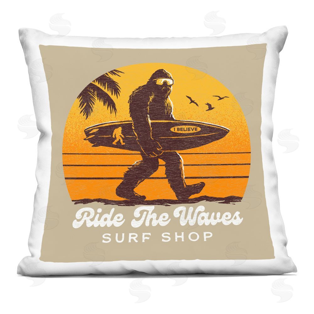 Jedco Brands Inc. Ride The Waves Surf Shop Square Printed Throw Pillow