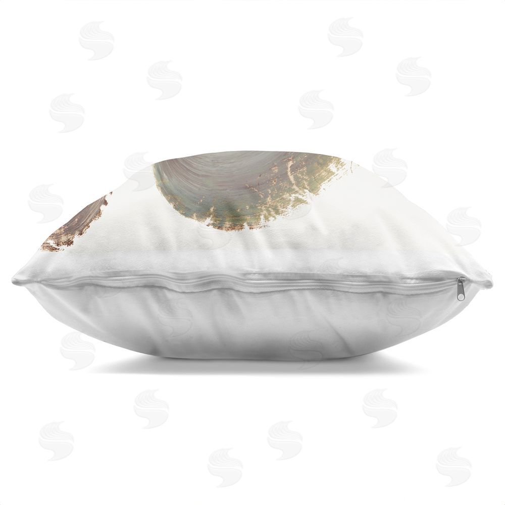 PI Studio Gentle Seafoam Curve Indoor Plush Polyester Square Throw Pillow Zipper Detail