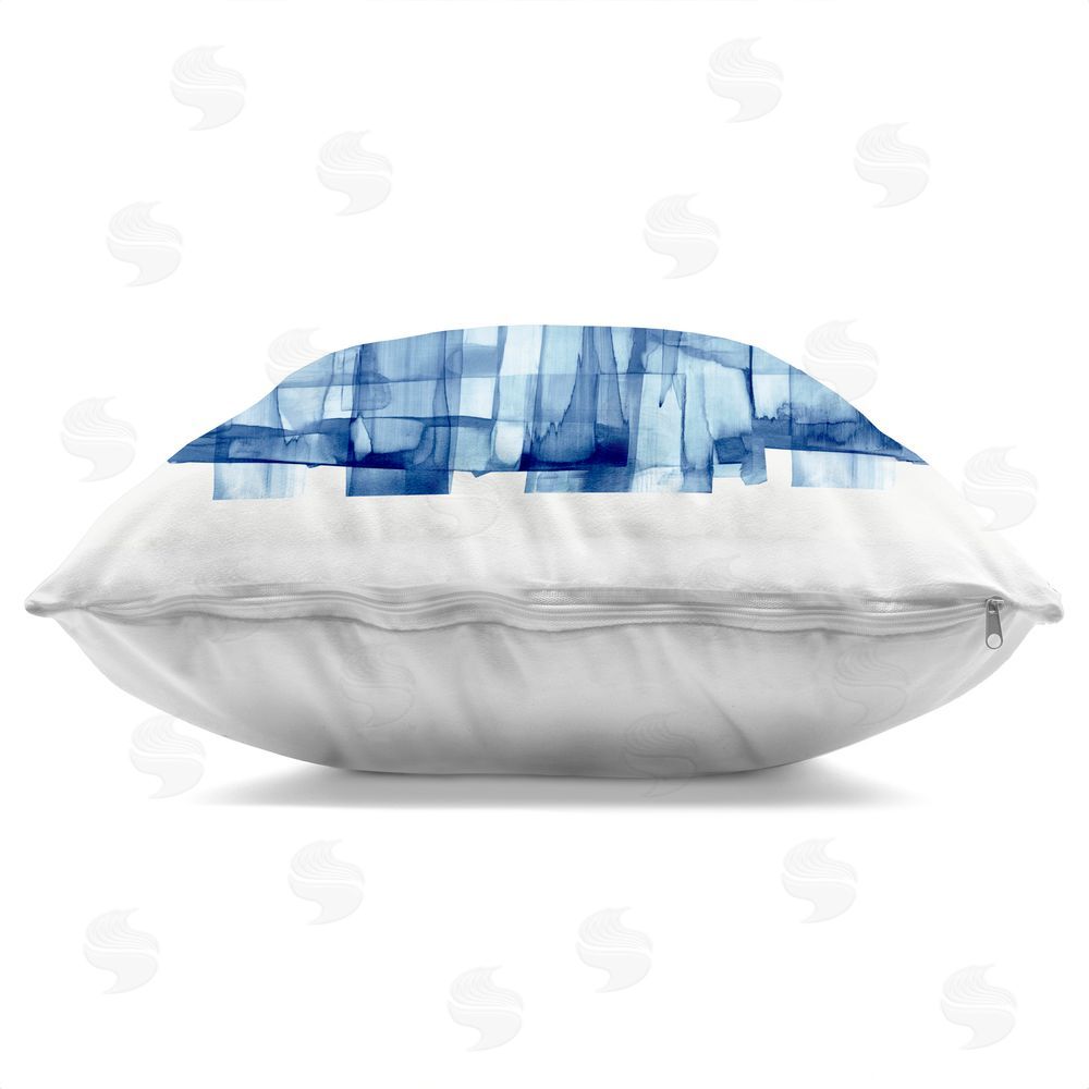 PI Studio Translucent Indigo Crosshatch Indoor Plush Polyester Square Throw Pillow Zipper Detail
