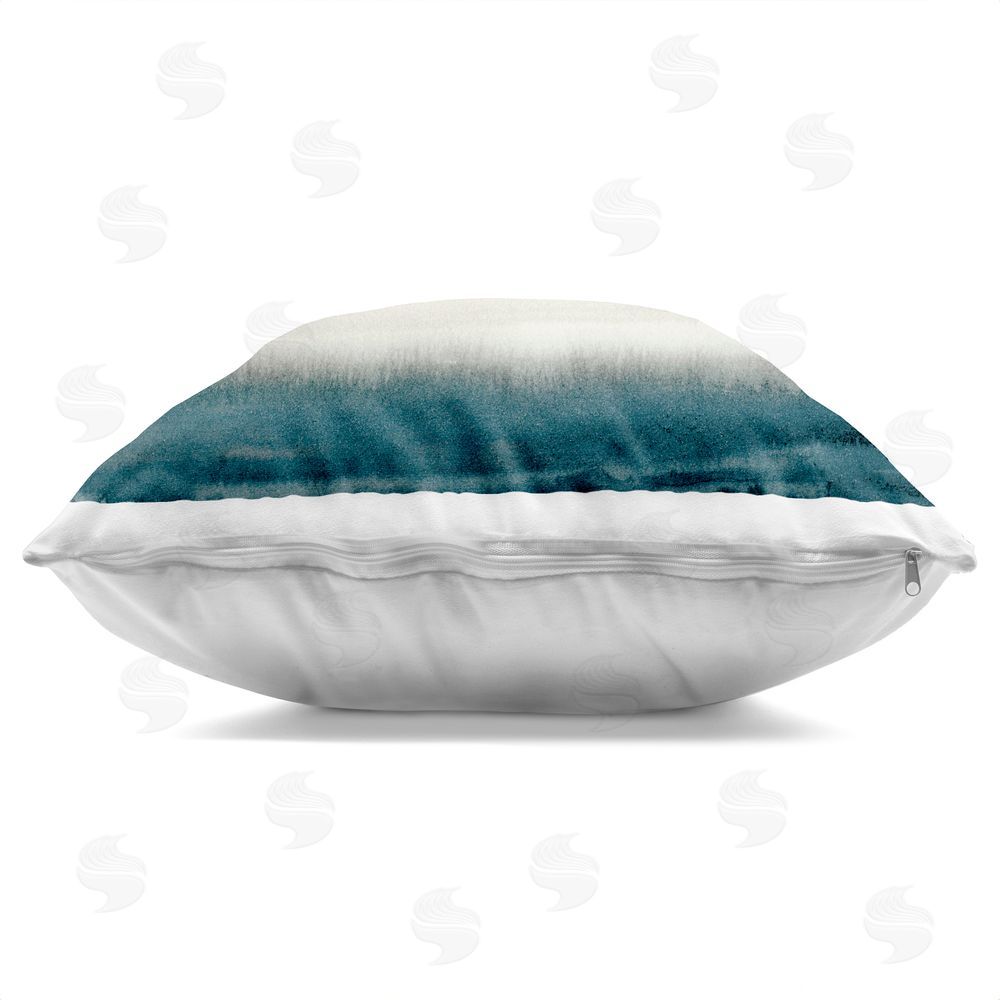 PI Studio Serene Coastal Gradient Layers Indoor Plush Polyester Square Throw Pillow Zipper Detail