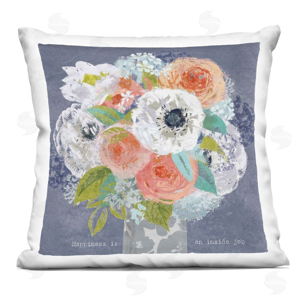 Suzanne Nicoll Happiness Is An Inside Job Indoor Plush Polyester Square Throw Pillow
