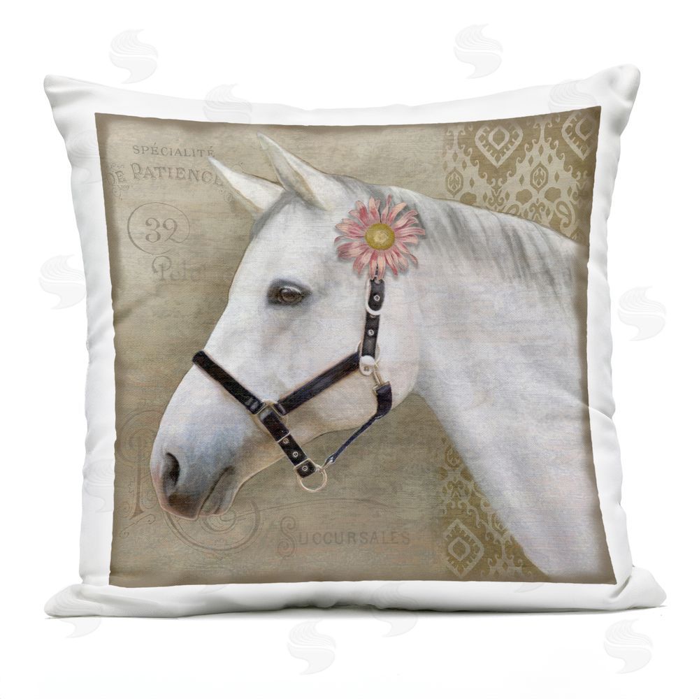 Suzanne Nicoll Boho Barnyard Horse Outdoor Quick-Dry Polyester Square Throw Pillow