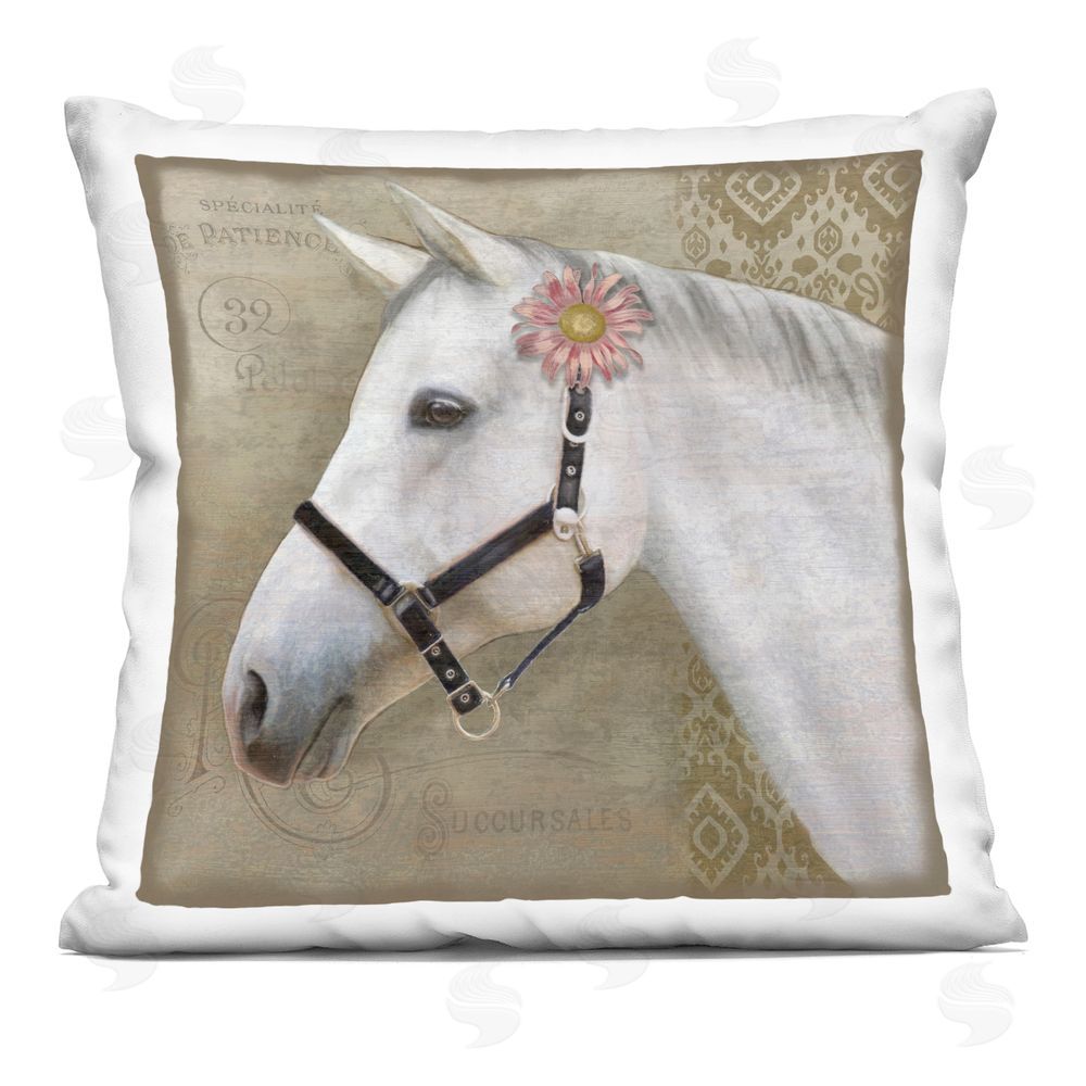 Suzanne Nicoll Boho Barnyard Horse Indoor Plush Polyester Square Throw Pillow