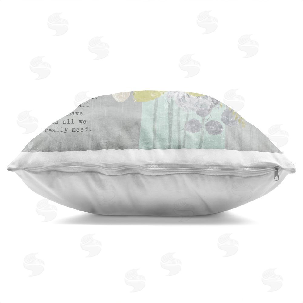 Suzanne Nicoll Happy In The Moment Indoor Plush Polyester Square Throw Pillow Zipper Detail