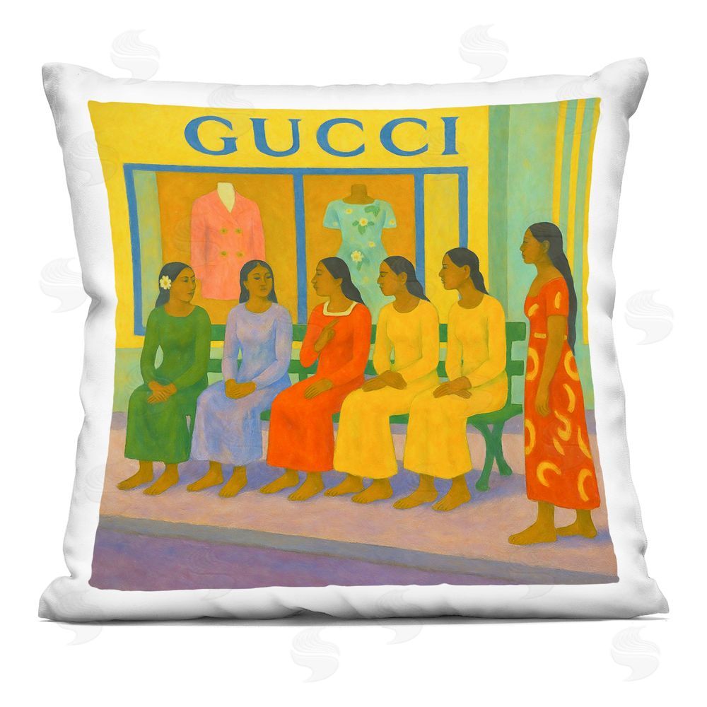 Grotto Studios Gaugin Style Glam Printed Throw Pillow 
