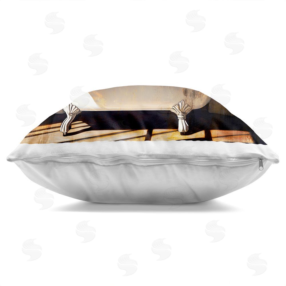 Annabelle Hall Tub Is Occupied Today Indoor Plush Polyester Square Throw Pillow Zipper Detail