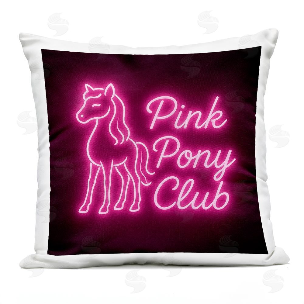 Grotto Studios Pink Pony Club Neon Outdoor Printed Throw Pillow