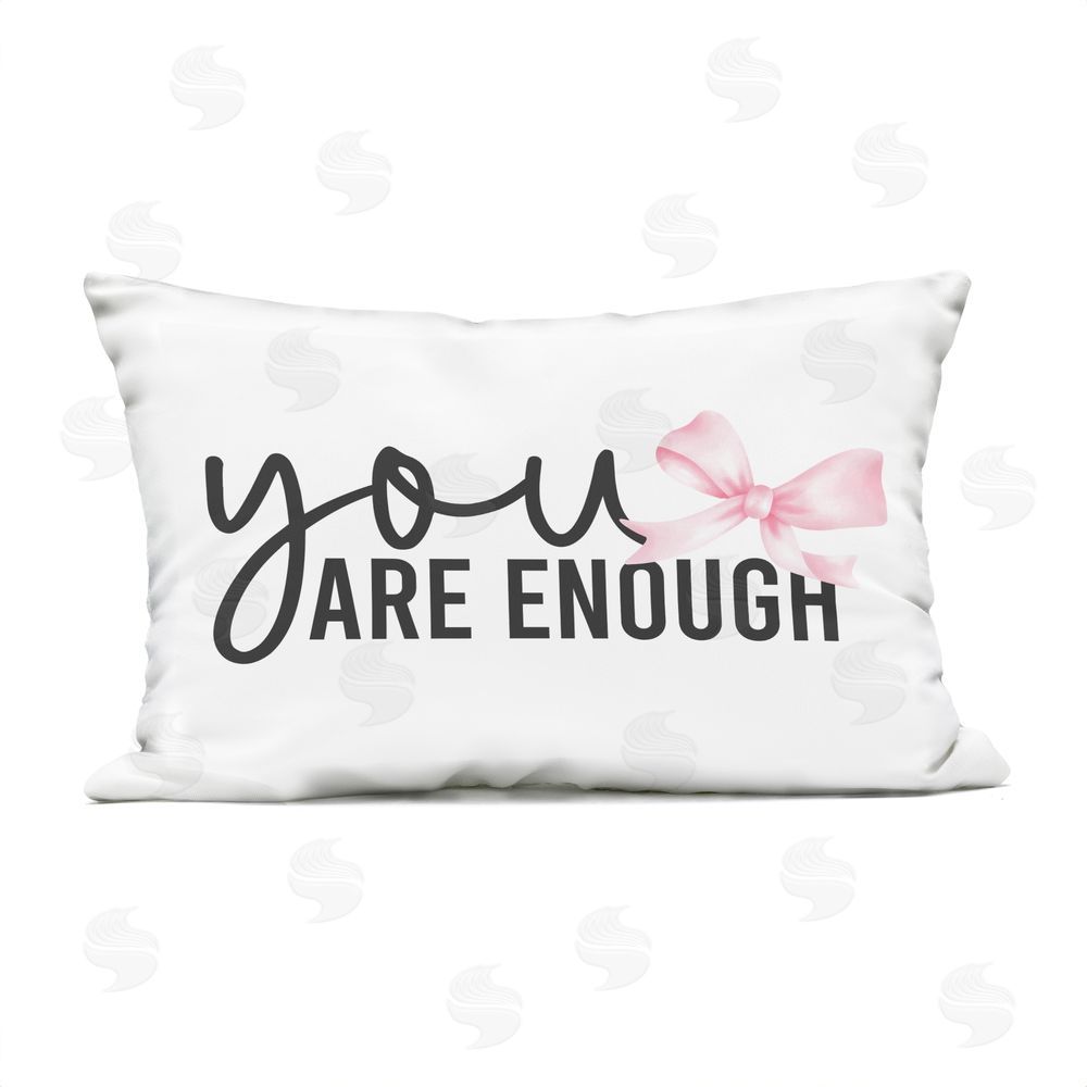 Kim Allen You Are Enough with Ribbon Outdoor Quick-Dry Polyester Lumbar Pillow