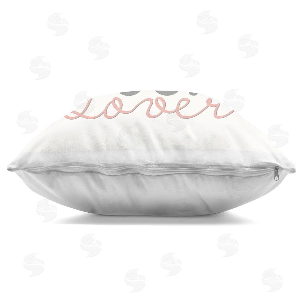 Kim Allen Book Lover Pink Bow Indoor Plush Polyester Square Throw Pillow Zipper Detail