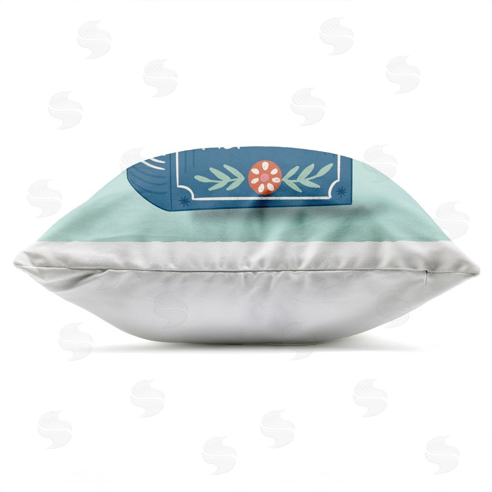 Julia Frost How To Escape Reality Outdoor Quick-Dry Polyester Square Throw Pillow Zipper Detail