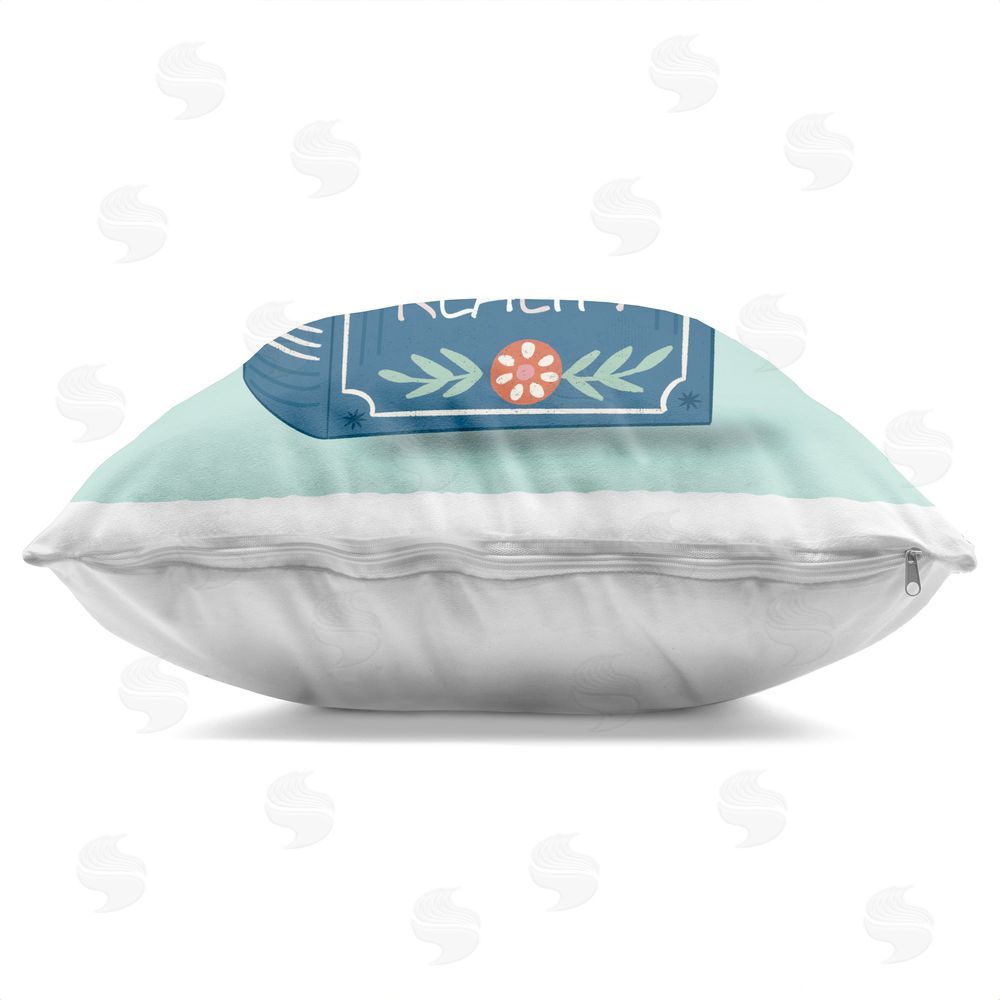 Julia Frost How To Escape Reality Indoor Plush Polyester Square Throw Pillow Zipper Detail