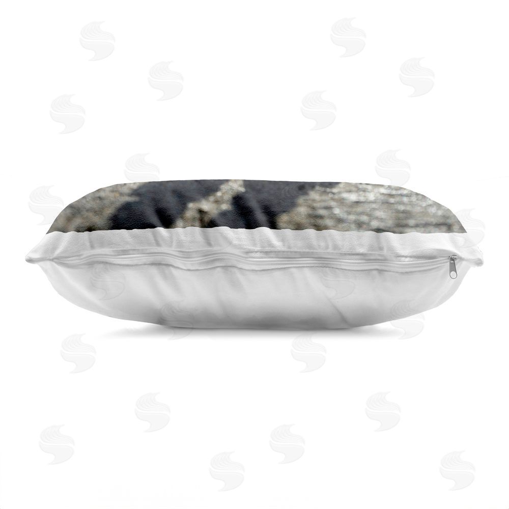 LMarie Allen Zen Sea Glass Hearts Indoor Plush Polyester Lumbar Pillow Zipper Detail