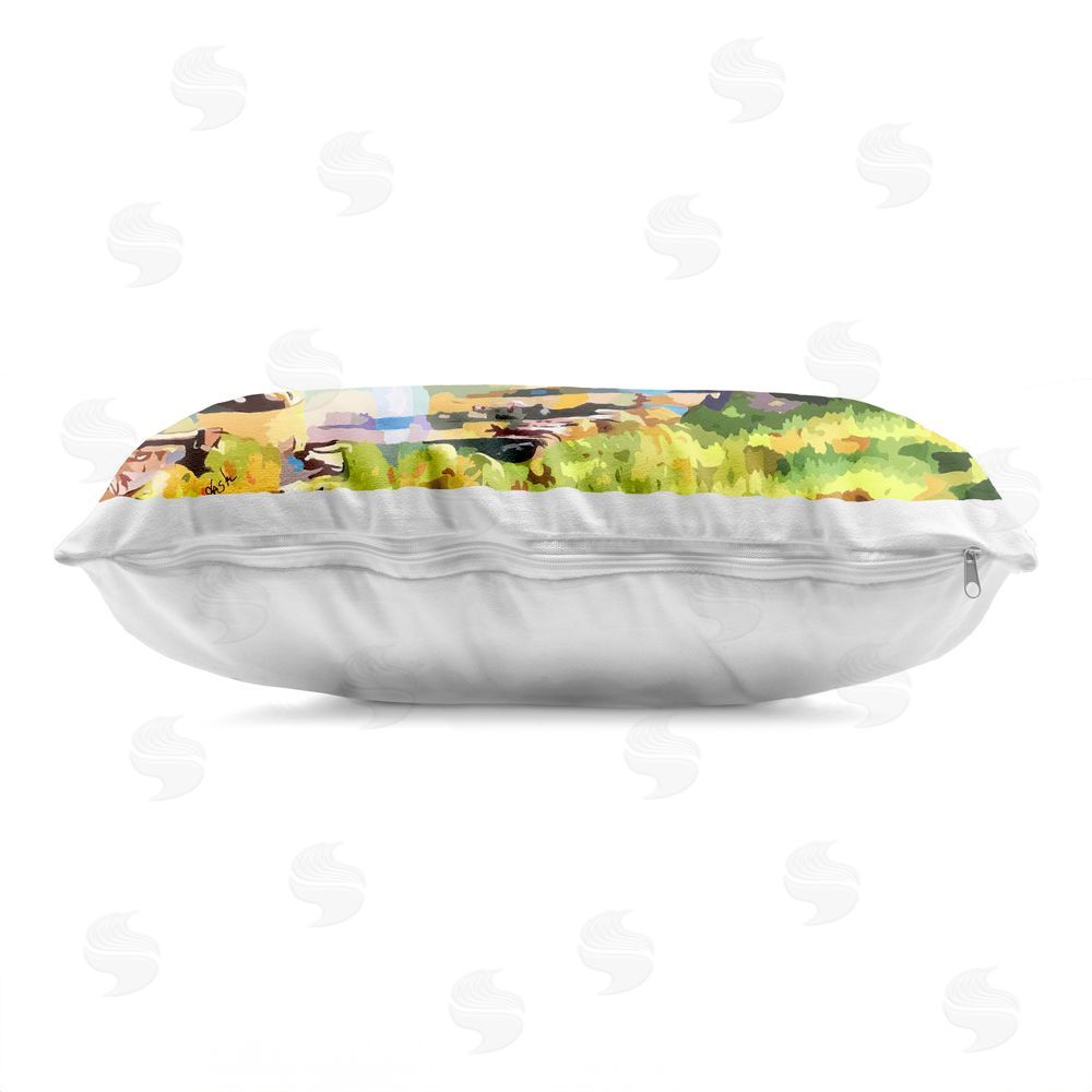 John Jaster Alpine Mountain Solitude Indoor Plush Polyester Lumbar Pillow Zipper Detail