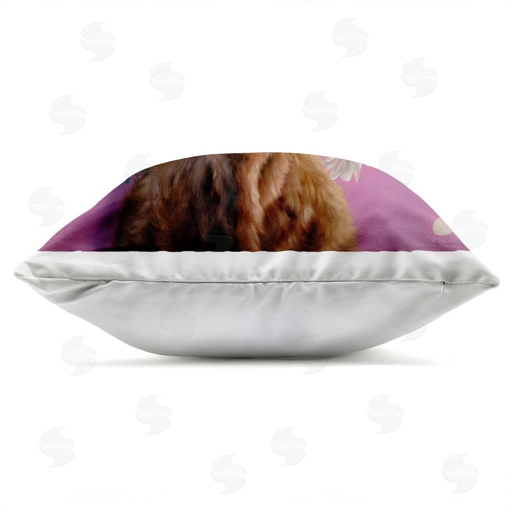 Lucia Heffernan Fresh As A Daisy Cattle Outdoor Quick-Dry Polyester Square Throw Pillow Zipper Detail