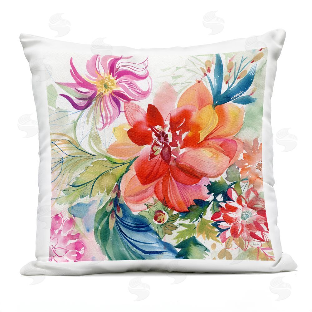 Kristy Rice Colors Of Spring Flowers Outdoor Quick-Dry Polyester Square Throw Pillow