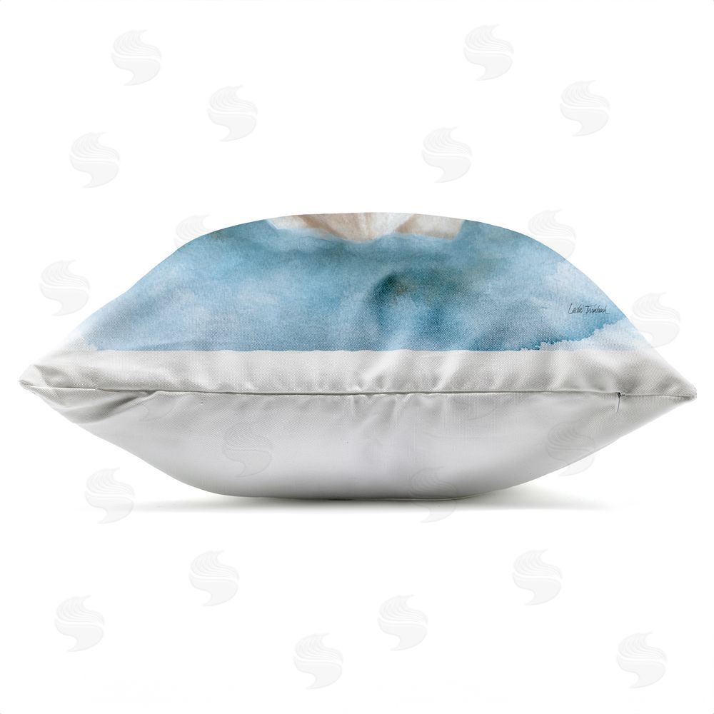 Leslie Trimbach Coastal Calm Clamshell Outdoor Quick-Dry Polyester Square Throw Pillow Zipper Detail