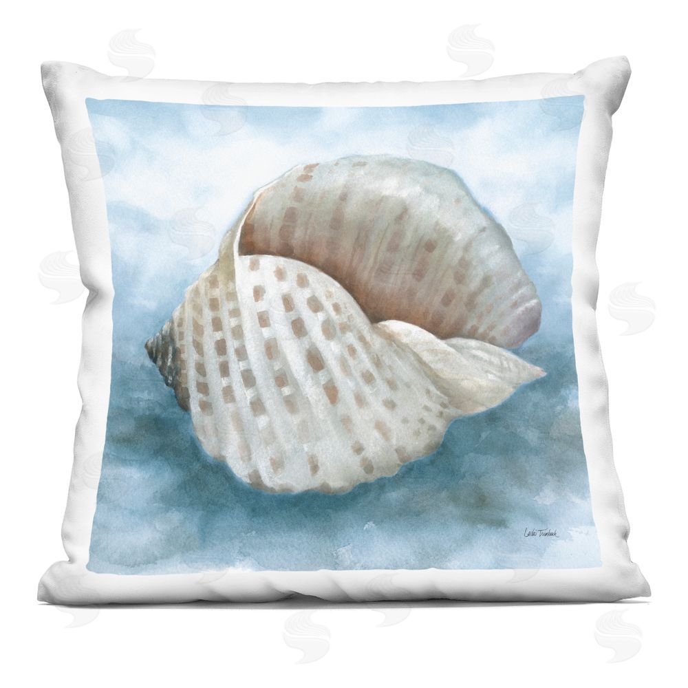 Leslie Trimbach Coastal Calm Spotted Shell Indoor Plush Polyester Square Throw Pillow