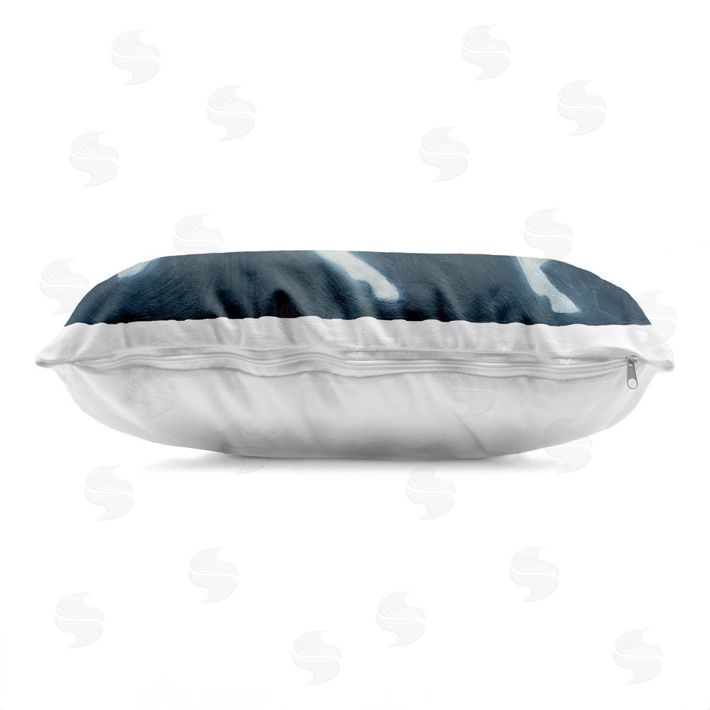Grace Popp Mystical White Horse in Motion Indoor Plush Polyester Lumbar Pillow Zipper Detail