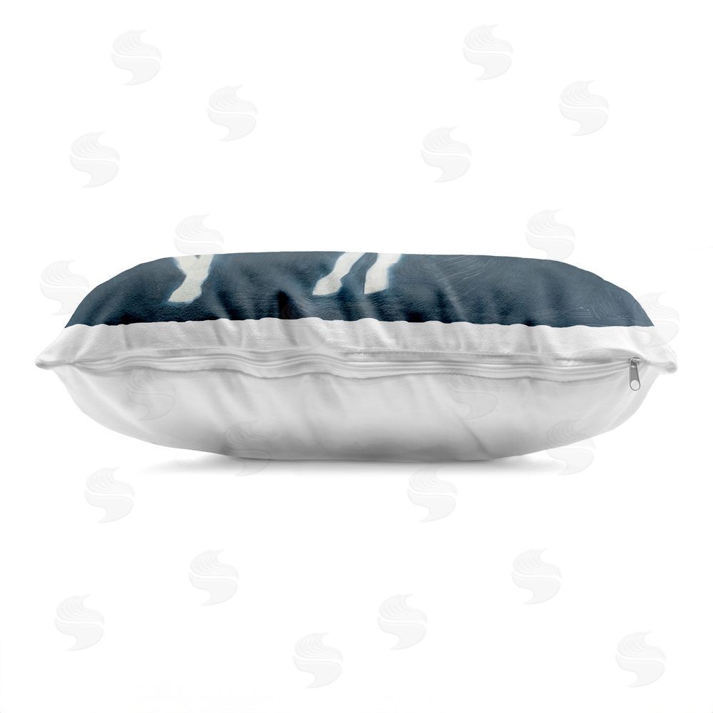 Grace Popp Luminous Horse Galloping Indoor Plush Polyester Lumbar Pillow Zipper Detail