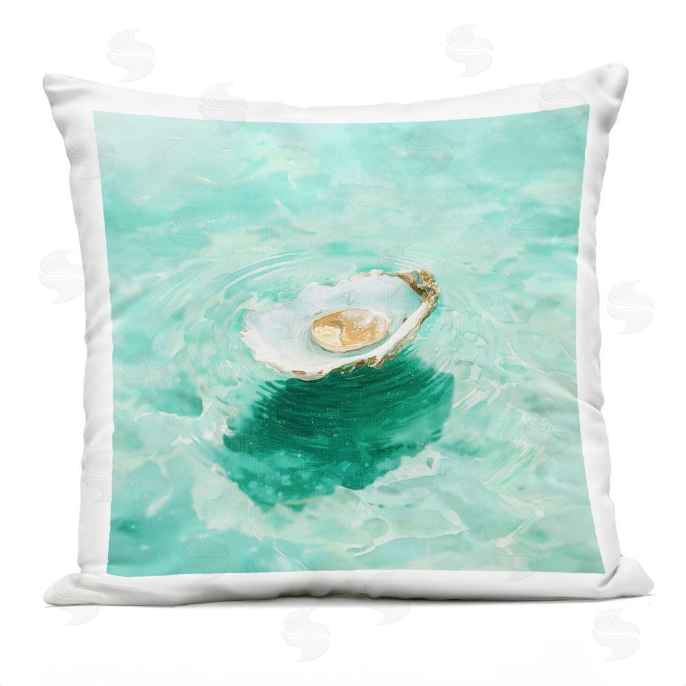 Melissa Wang Floating Pearled Seashell Outdoor Quick-Dry Polyester Square Throw Pillow