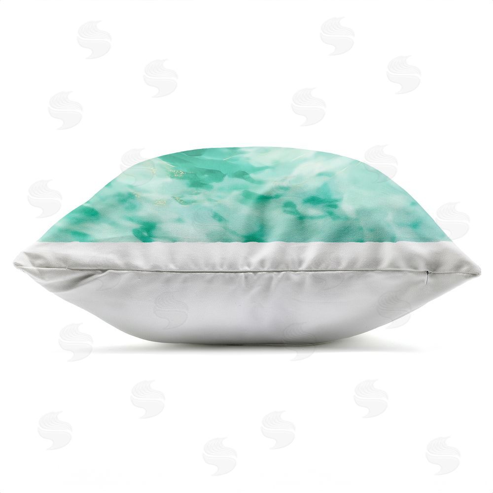 Melissa Wang Floating Seashell with Pearl Outdoor Quick-Dry Polyester Square Throw Pillow Zipper Detail