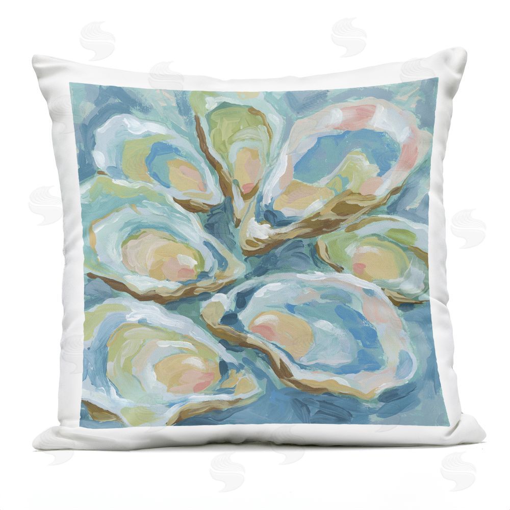 June Erica Vess Pastel Oyster Shell Collection Outdoor Quick-Dry Polyester Square Throw Pillow