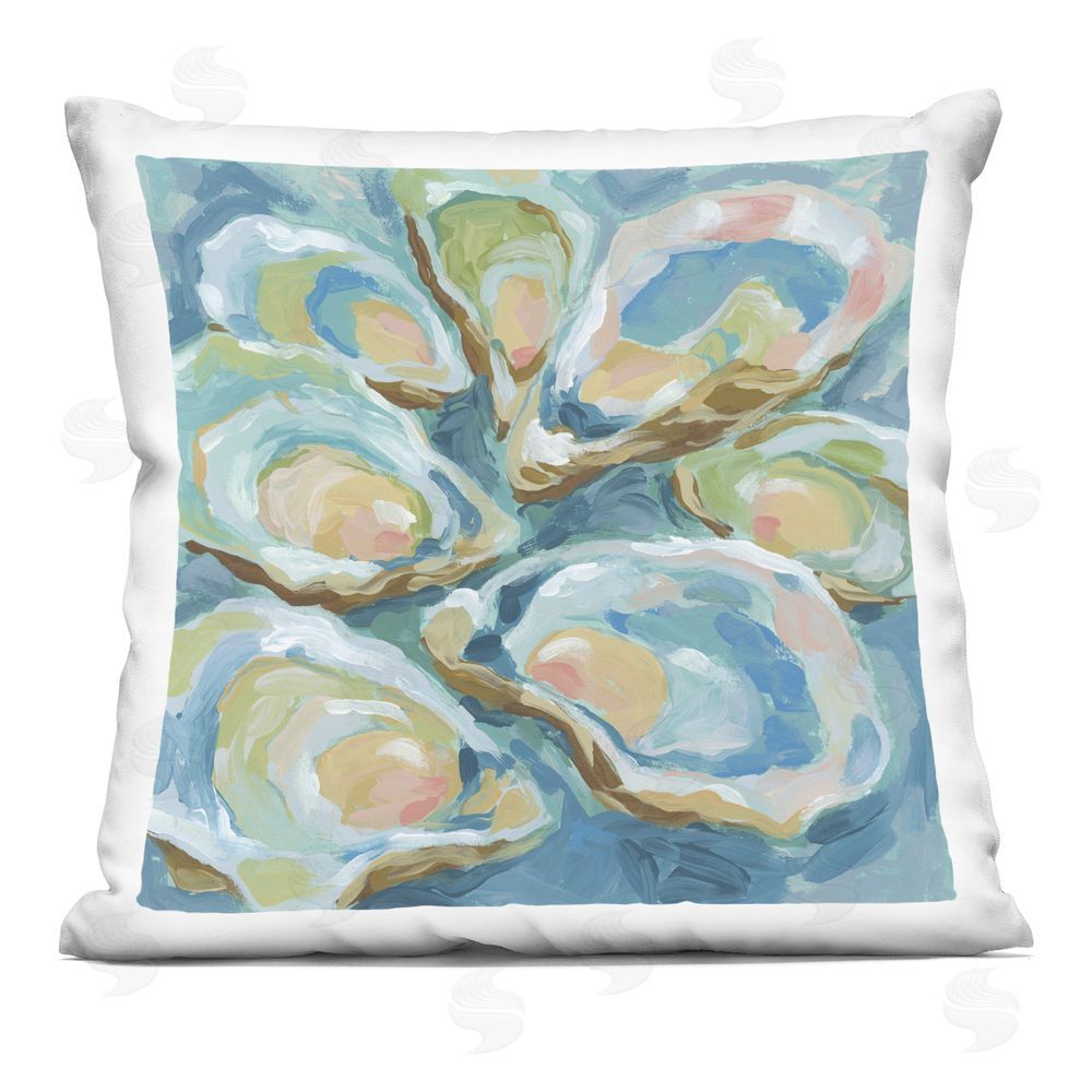 June Erica Vess Pastel Oyster Shell Collection Indoor Plush Polyester Square Throw Pillow