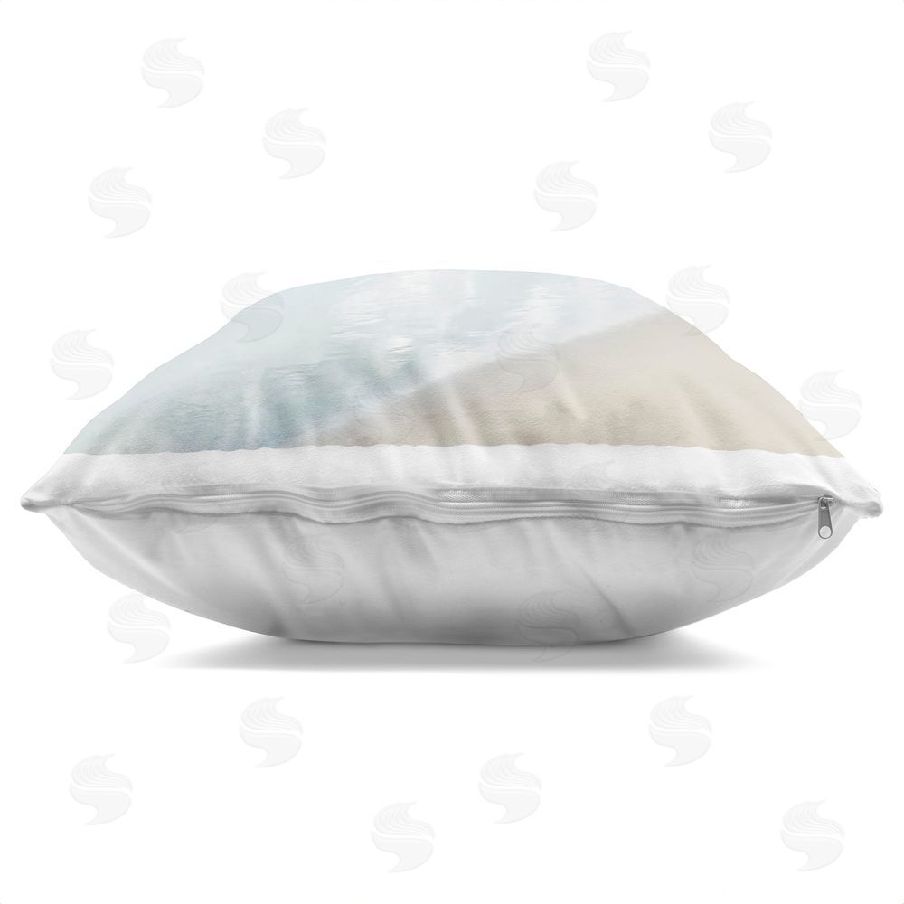 Natalie Carpentieri Sunrise & Sunset Statement Indoor Plush Polyester Square Throw Pillow Zipper Detail
