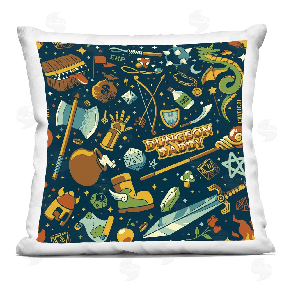 Tobe Fonseca Board Game RPG Pattern Indoor Plush Polyester Square Throw Pillow