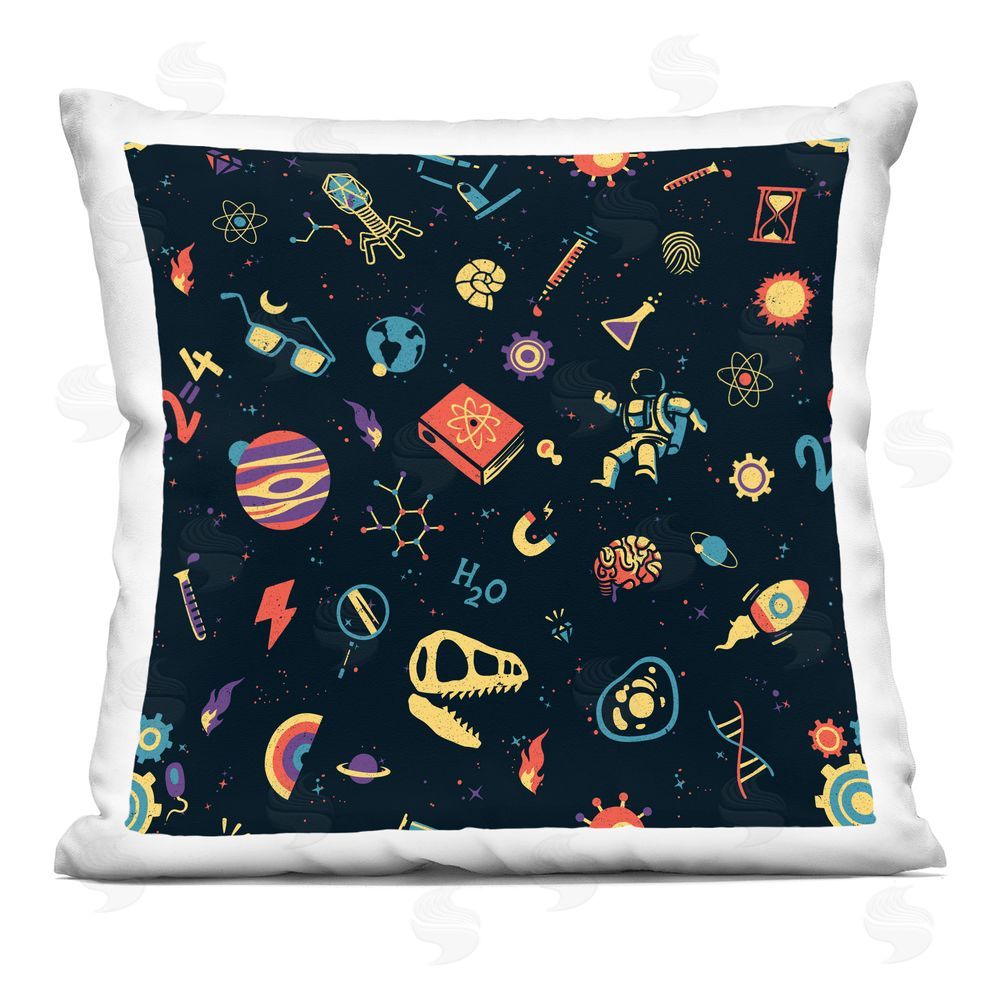 Tobe Fonseca Retro Science Pattern Indoor Plush Polyester Square Throw Pillow