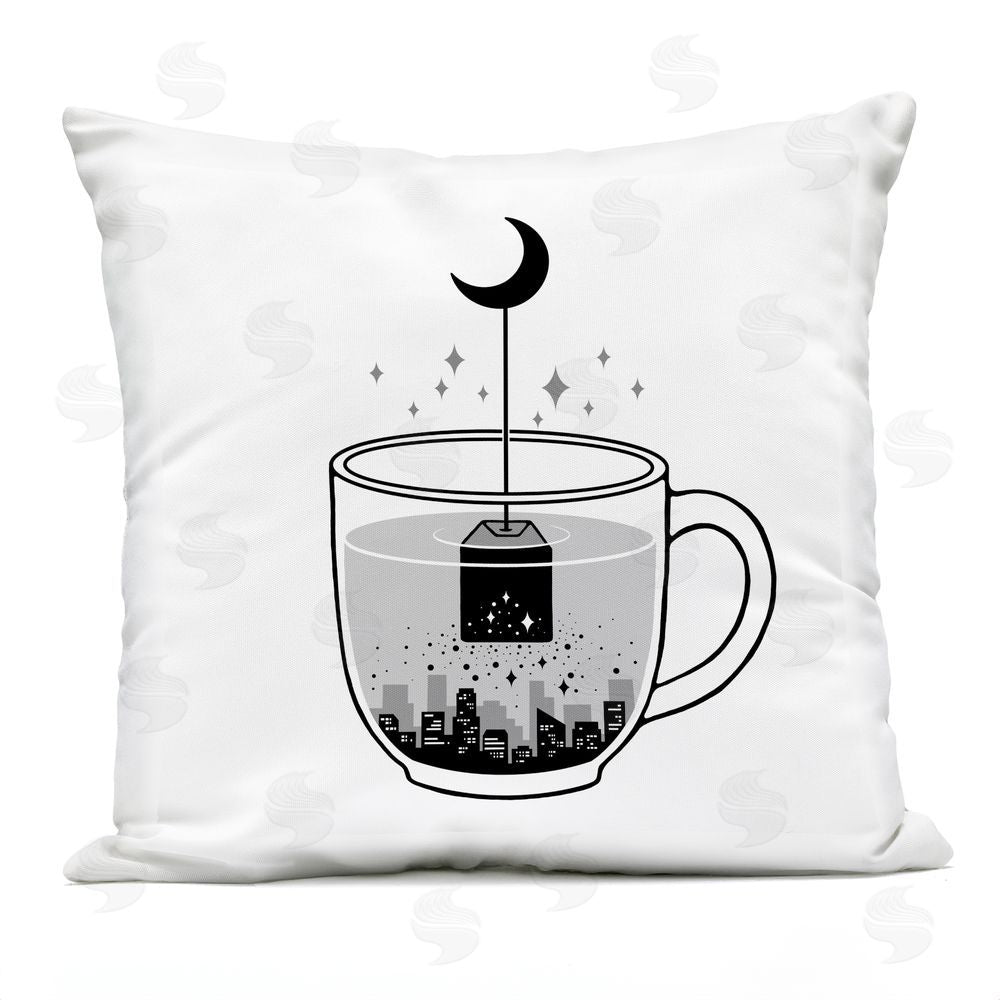 Episodic Drawings Please Brew Me Goodnight Outdoor Printed Throw Pillow