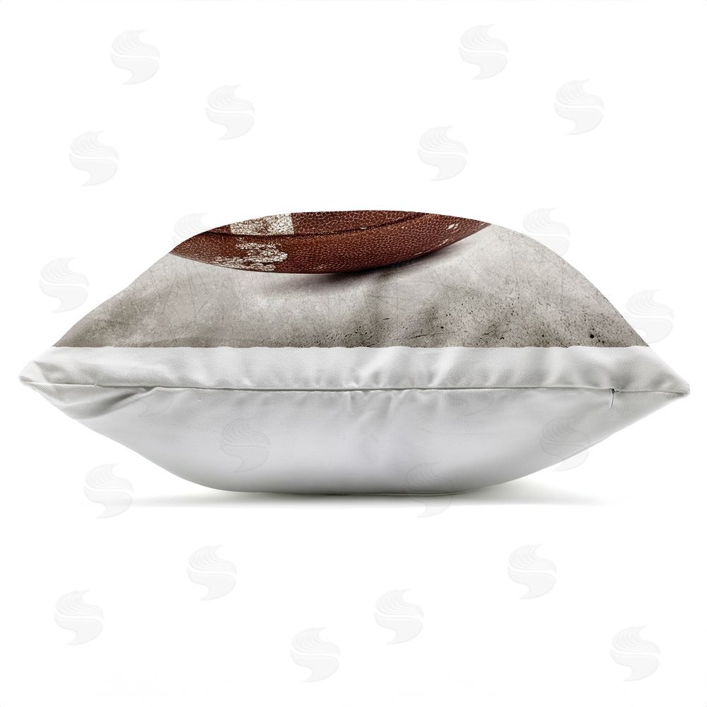 Ziwei Li Vintage Leather Football Outdoor Quick-Dry Polyester Square Throw Pillow Zipper Detail