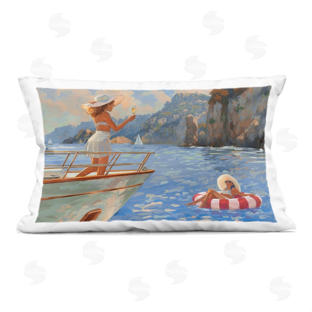 Ziwei Li Champagne on the Bow Indoor Plush Polyester Lumbar Pillow