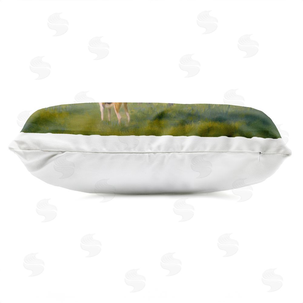Ziwei Li Morning Ride with Hounds Outdoor Quick-Dry Polyester Lumbar Pillow Zipper Detail